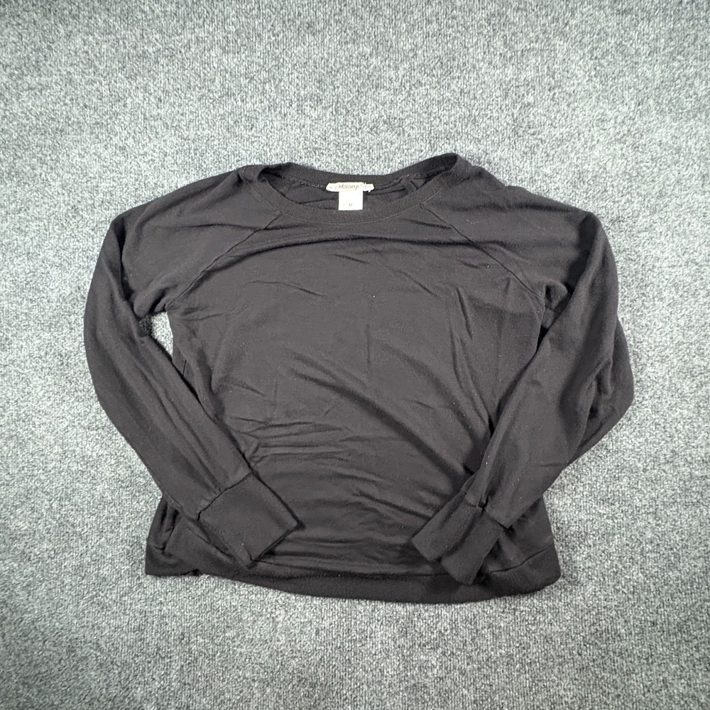 Masseys T-Shirt Womens Medium‎ Black Stretch Raglan Sleeve Outdoor Pullover Top
